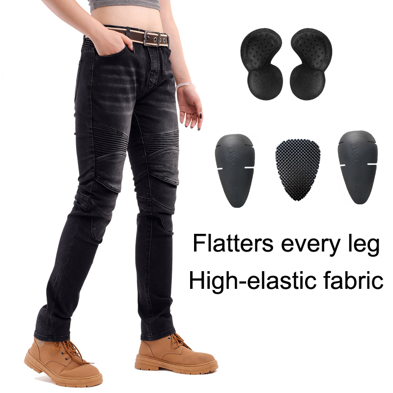 Motorcycle Gear Women Pants - 여성용 오토바이 청바지 블랙 더트 바이크