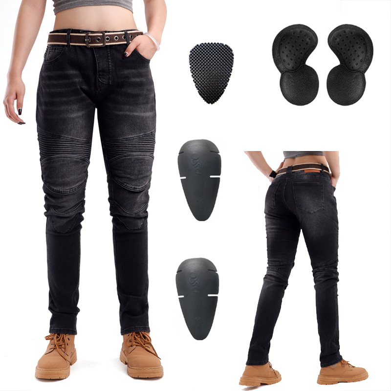 Motorcycle Gear Women Pants - 여성용 블랙 오프로드 모터사이클 진 더트